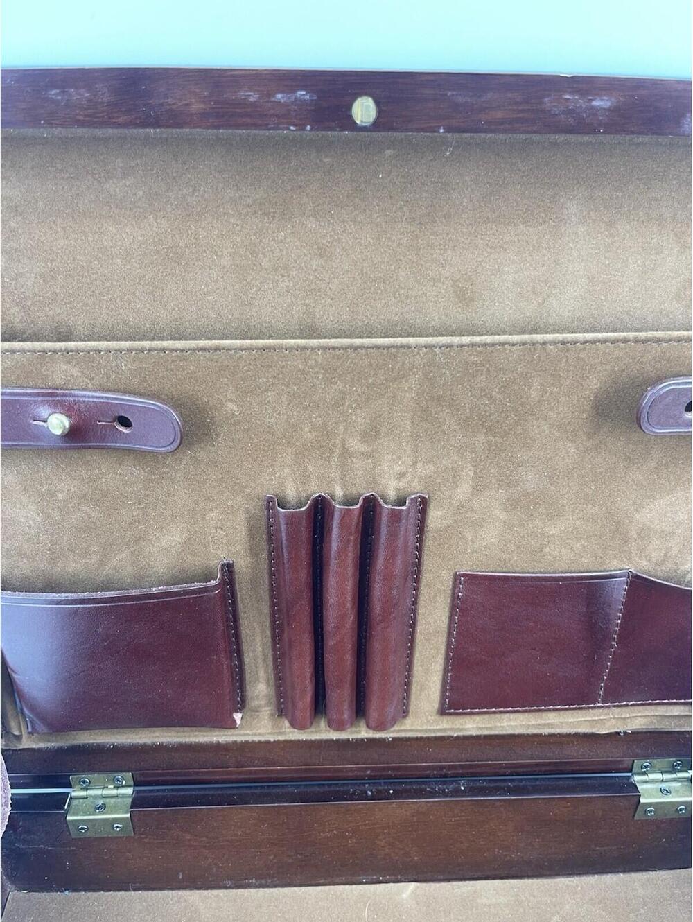 Bombay Company Locking Wooden Writing Desk Box Portfolio Case W/ Key Vintage - Picture 8 of 8